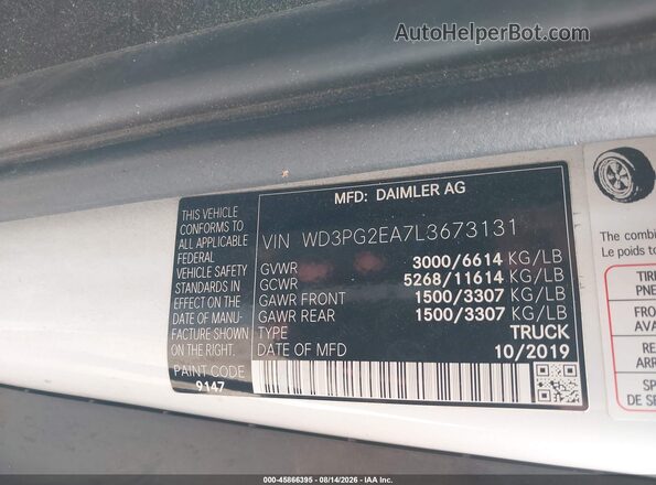 WD3PG2EA7L3673131 2020 MERCEDES-BENZ METRIS White Vista del compartimento del motor
