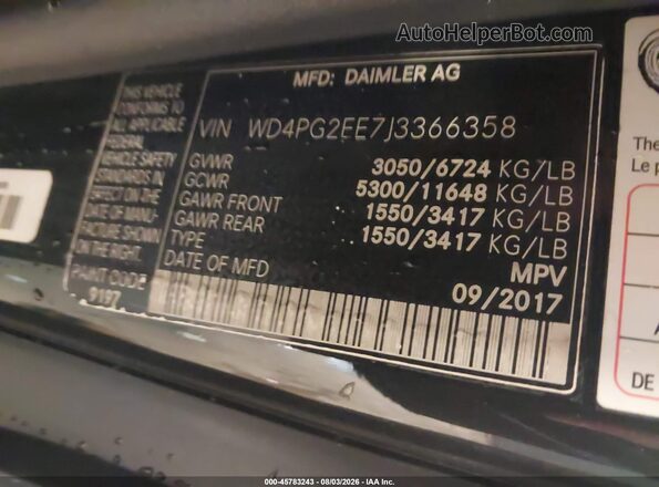WD4PG2EE7J3366358 2018 MERCEDES-BENZ METRIS Черный Вид подкапотного пространства