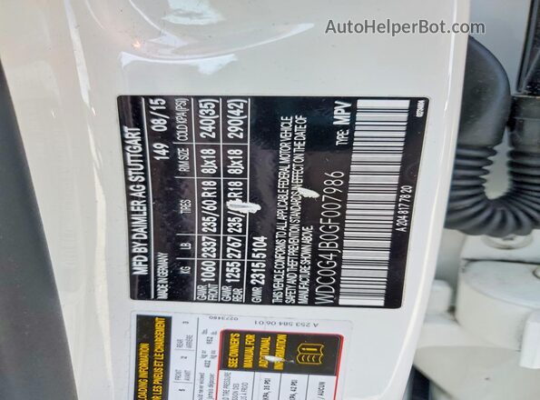 WDC0G4JB0GF007986 2016 MERCEDES-BENZ GLC-CLASS White Vista del compartimento del motor