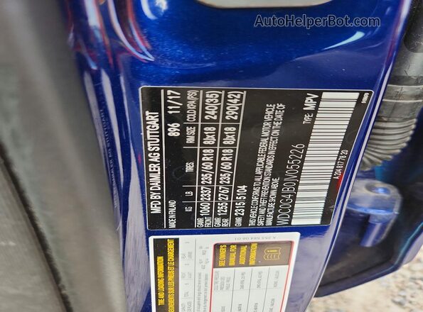 WDC0G4JB0JV055226 2018 MERCEDES-BENZ GLC-CLASS Blue Vista de la etiqueta del VIN