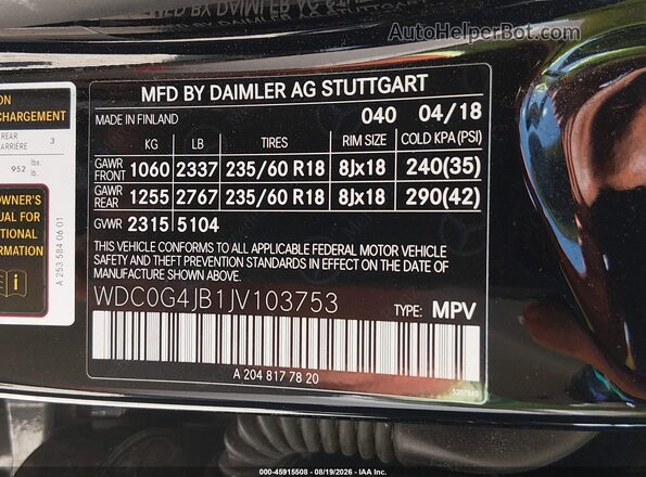 WDC0G4JB1JV103753 2018 MERCEDES-BENZ GLC 300 Black Engine compartment view