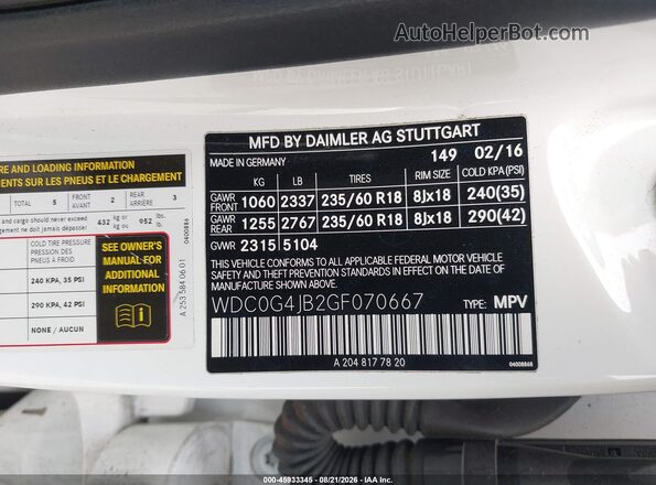 WDC0G4JB2GF070667 2016 MERCEDES-BENZ GLC 300 White Widok komory silnika
