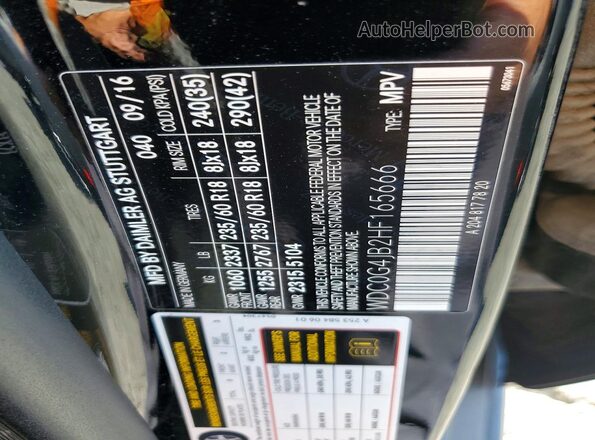 WDC0G4JB2HF165666 2017 MERCEDES-BENZ GLC-CLASS Black Вид наклейки з VIN-кодом