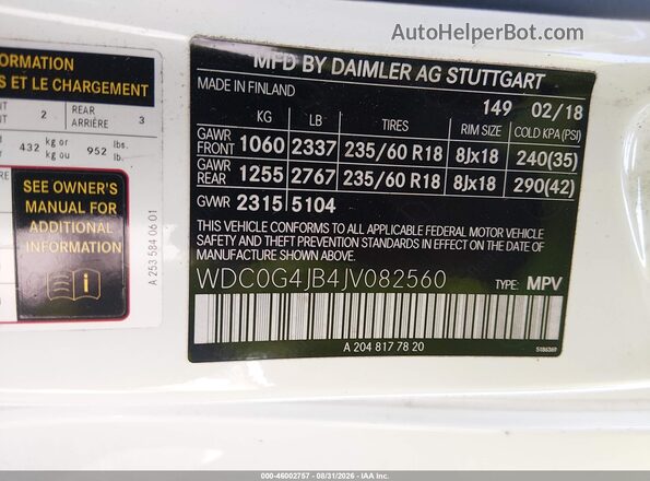 WDC0G4JB4JV082560 2018 MERCEDES-BENZ GLC 300 Beige Engine compartment view