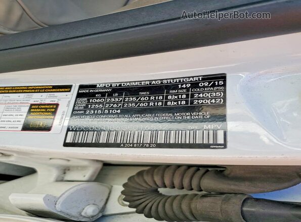 WDC0G4JB6GF016532 2016 MERCEDES-BENZ GLC-CLASS White Widok naklejki z numerem VIN