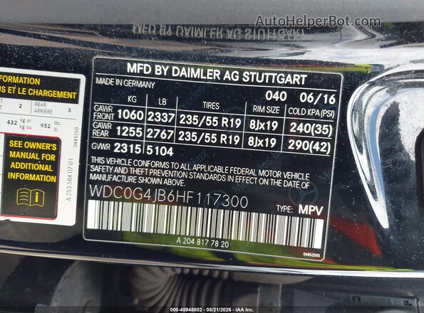 WDC0G4JB6HF117300 2017 MERCEDES-BENZ GLC-CLASS Black ძრავის განყოფილების ხედი