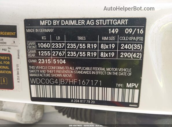 WDC0G4JB7HF167171 2017 MERCEDES-BENZ GLC 300 White ძრავის განყოფილების ხედი