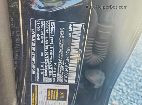 WDC0G4JB8GF007895 2016 MERCEDES-BENZ GLC-CLASS Black Vista de la etiqueta del VIN
