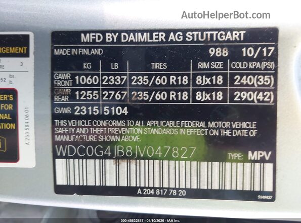 WDC0G4JB8JV047827 2018 MERCEDES-BENZ GLC-CLASS Silver Вид підкапотного простору