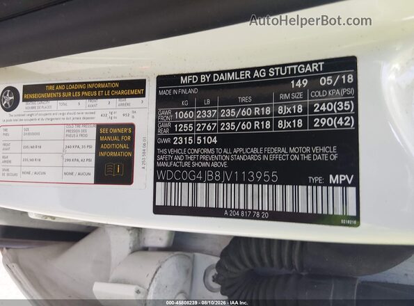 WDC0G4JB8JV113955 2018 MERCEDES-BENZ GLC 300 White Widok komory silnika