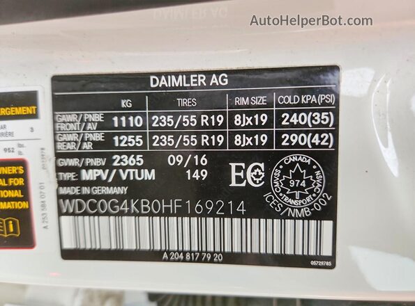WDC0G4KB0HF169214 2017 MERCEDES-BENZ GLC-CLASS White სალონის 360-გრადუსიანი ხედი