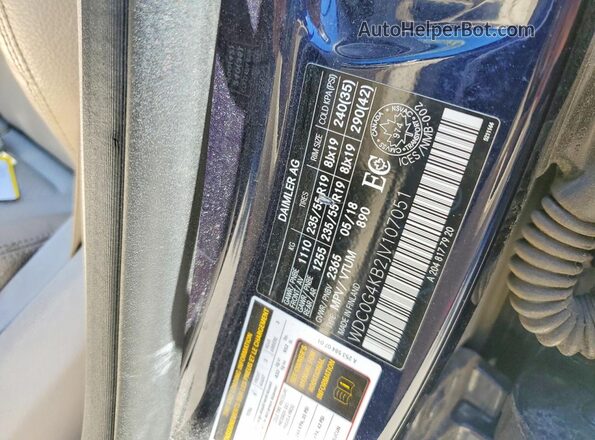 WDC0G4KB2JV107051 2018 MERCEDES-BENZ GLC-CLASS Blue Vista de la etiqueta del VIN