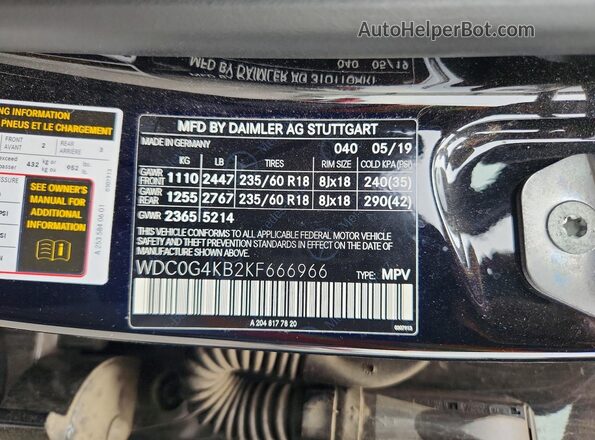 WDC0G4KB2KF666966 2019 MERCEDES-BENZ GLC-CLASS Black 