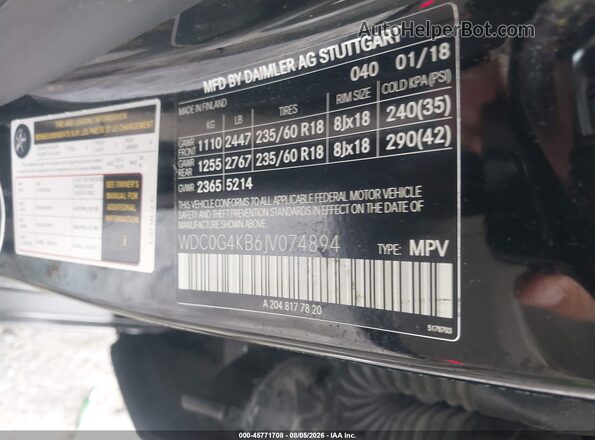 WDC0G4KB6JV074894 2018 MERCEDES-BENZ GLC 300 Black Widok komory silnika