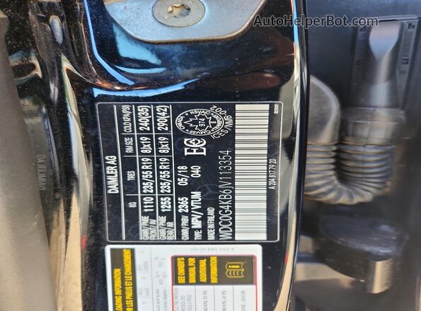 WDC0G4KB6JV113354 2018 MERCEDES-BENZ GLC-CLASS Black VIN sticker view