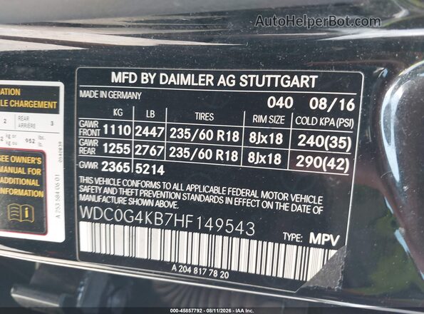WDC0G4KB7HF149543 2017 MERCEDES-BENZ GLC 300 Black ძრავის განყოფილების ხედი