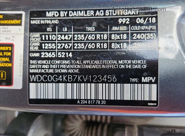 WDC0G4KB7KV123456 2019 MERCEDES-BENZ GLC-CLASS Silver Vista del compartimento del motor