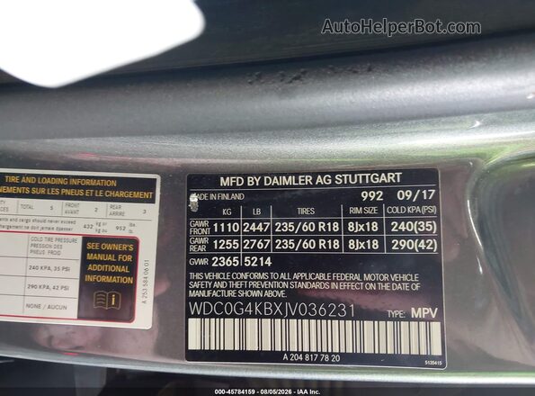 WDC0G4KBXJV036231 2018 MERCEDES-BENZ GLC 300 Gray Vista del compartimento del motor
