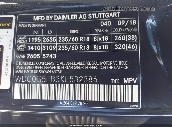 WDC0G5EB3KF532386 2019 MERCEDES-BENZ GLC 350E Black Widok komory silnika