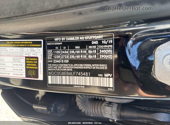 WDC0G8EB6LF745481 2020 MERCEDES-BENZ GLC 300 Black Widok komory silnika