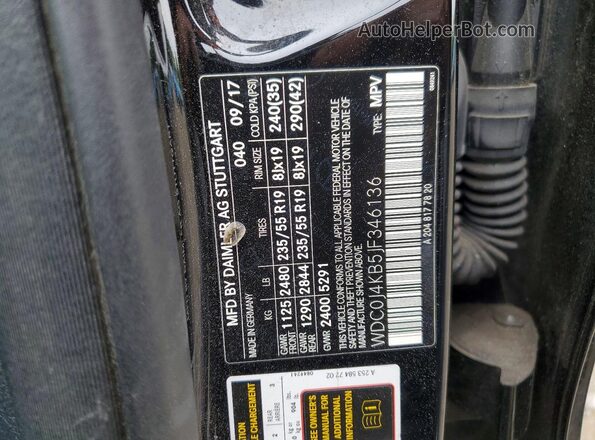 WDC0J4KB5JF346136 2018 MERCEDES-BENZ GLC-CLASS Black VIN sticker view