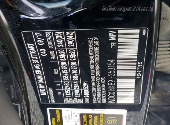 WDC0J4KB9JF353154 2018 MERCEDES-BENZ GLC-CLASS Black VIN կոդի պիտակի տեսք