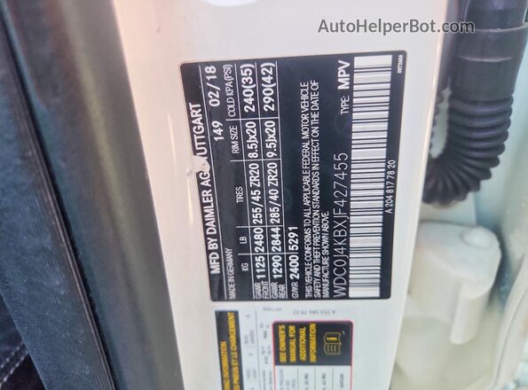 WDC0J4KBXJF427455 2018 MERCEDES-BENZ GLC-CLASS White Вид підкапотного простору
