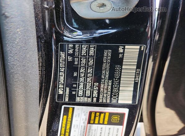 WDC0J8KB9KF488689 2019 MERCEDES-BENZ GLC-CLASS Black Widok naklejki z numerem VIN
