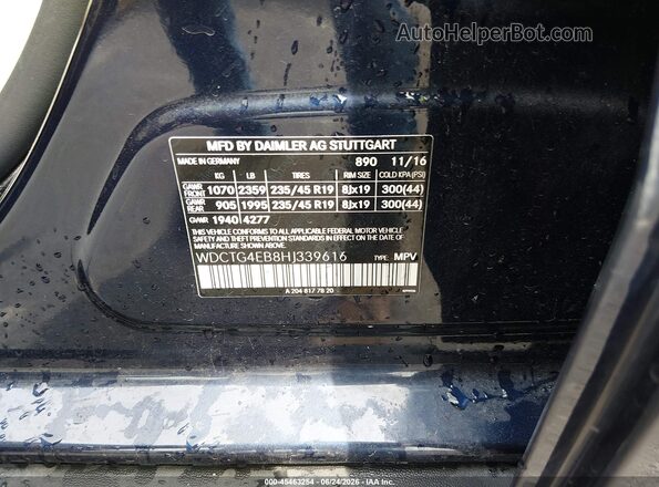 WDCTG4EB8HJ339616 2017 MERCEDES-BENZ GLA 250 Blue Engine compartment view