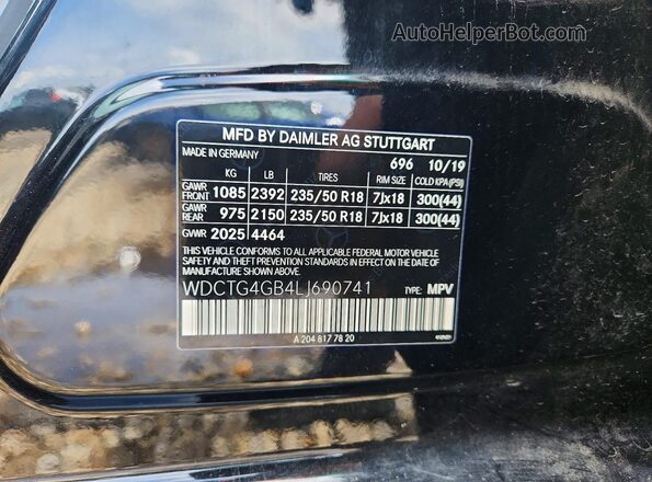 WDCTG4GB4LJ690741 2020 MERCEDES-BENZ GLA Black Widok komory silnika