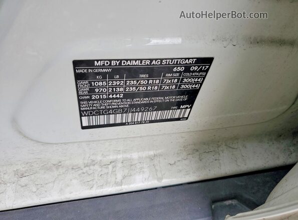 WDCTG4GB7JJ449267 2018 MERCEDES-BENZ GLA White Vista del compartimento del motor