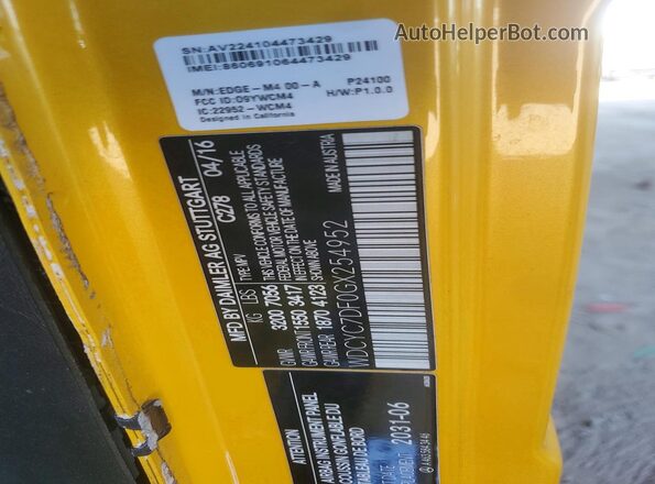 WDCYC7DF0GX254952 2016 MERCEDES-BENZ G-CLASS Yellow Vista del compartimento del motor