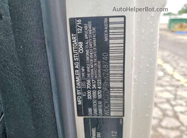WDCYC7DF9HX268740 2017 MERCEDES-BENZ G-CLASS White VIN sticker view