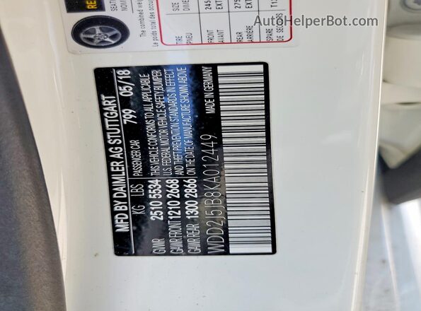 WDD2J5JB8KA012449 2019 MERCEDES-BENZ CLS-CLASS White Engine compartment view