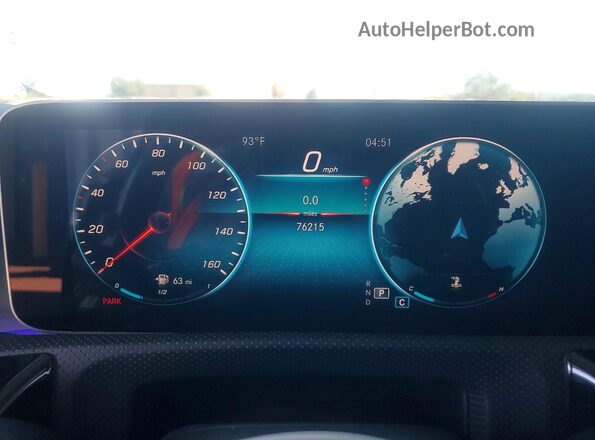 WDD3G4EB1KW025991 2019 MERCEDES-BENZ A Черный Вид щитка приборов