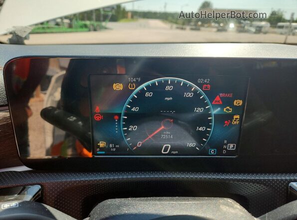 WDD3G4EB3KW005645 2019 MERCEDES-BENZ A White Вид щитка приладів