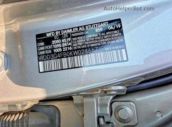 WDD3G4FB0KW024667 2019 MERCEDES-BENZ A Gold Вид задніх сидінь