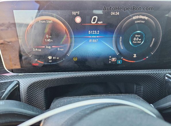 WDD3G4FB2KW028977 2019 MERCEDES-BENZ A Black Вид щитка приладів