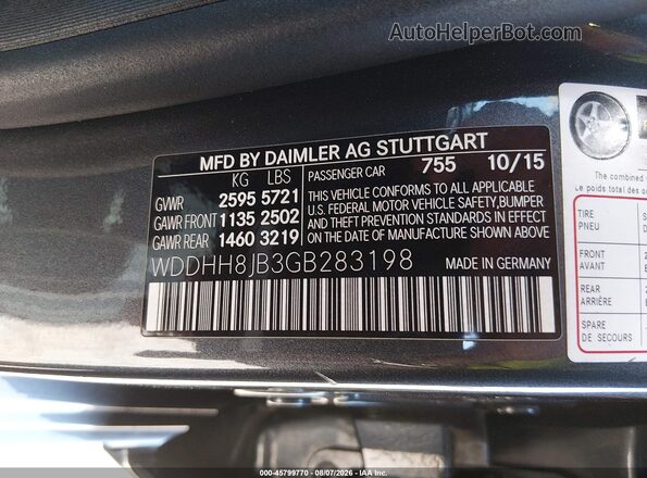 WDDHH8JB3GB283198 2016 MERCEDES-BENZ E-CLASS Gray Engine compartment view