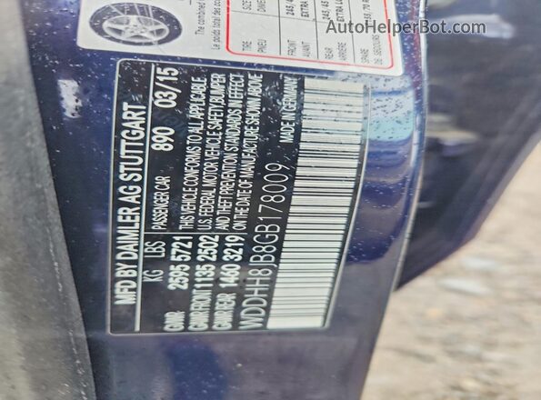 WDDHH8JB8GB178009 2016 MERCEDES-BENZ E Blue Вид підкапотного простору