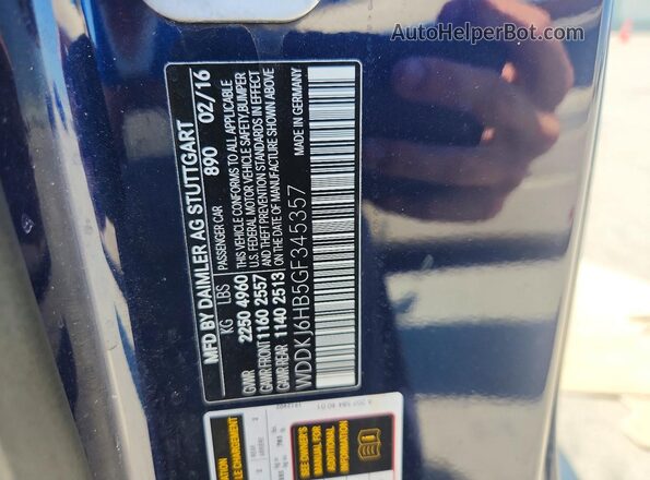 WDDKJ6HB5GF345357 2016 MERCEDES-BENZ E Blue ძრავის განყოფილების ხედი