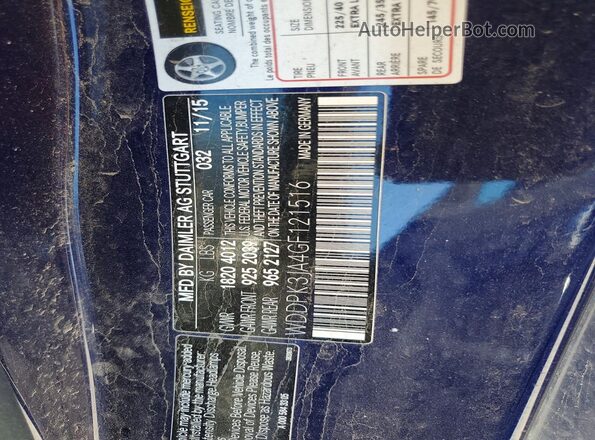 WDDPK3JA4GF121516 2016 MERCEDES-BENZ SLK Blue Vista del compartimento del motor