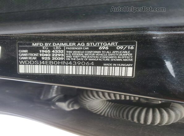 WDDSJ4EB0HN439064 2017 MERCEDES-BENZ CLA-CLASS Черный Вид подкапотного пространства
