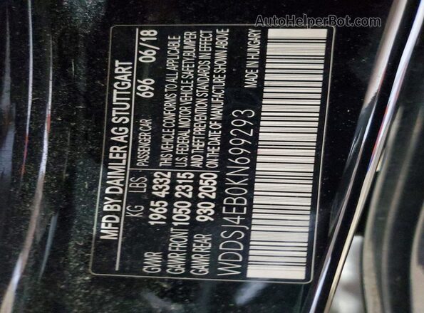 WDDSJ4EB0KN699293 2019 MERCEDES-BENZ CLA-CLASS Черный Вид подкапотного пространства