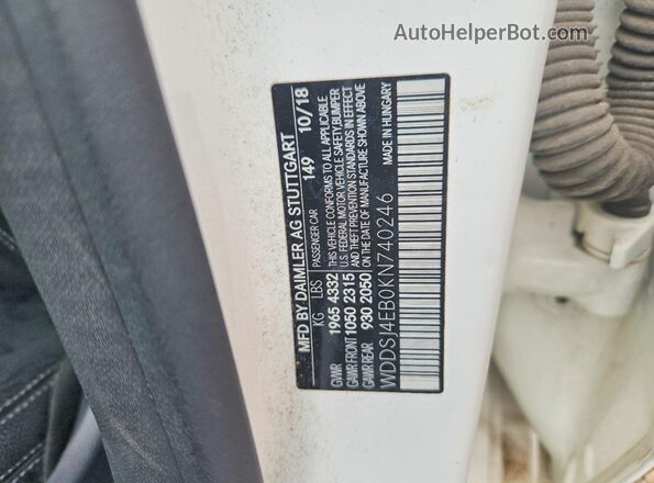 WDDSJ4EB0KN740246 2019 MERCEDES-BENZ CLA-CLASS White Engine compartment view