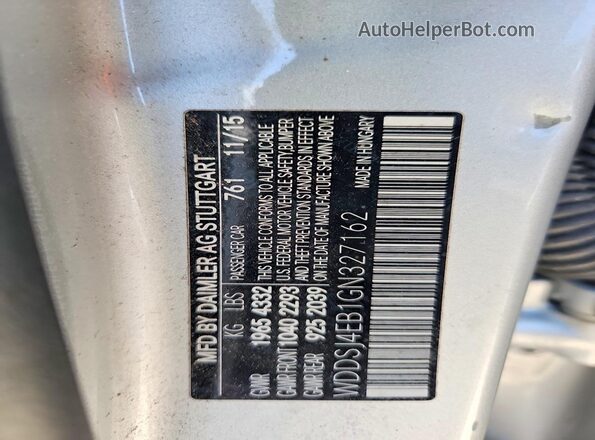 WDDSJ4EB1GN327162 2016 MERCEDES-BENZ CLA-CLASS Silver Widok naklejki z numerem VIN