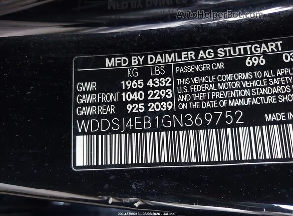 WDDSJ4EB1GN369752 2016 MERCEDES-BENZ CLA 250 Black Widok komory silnika