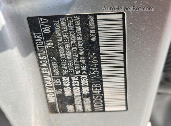WDDSJ4EB1JN544699 2018 MERCEDES-BENZ CLA-CLASS Серебряный Вид наклейки с VIN-кодом