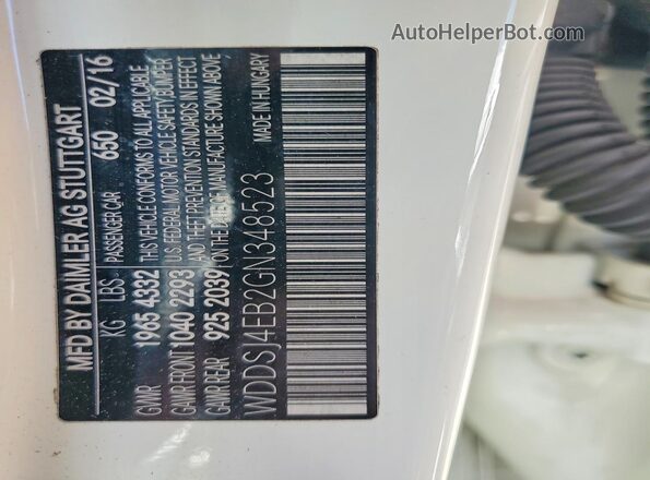 WDDSJ4EB2GN348523 2016 MERCEDES-BENZ CLA-CLASS White 