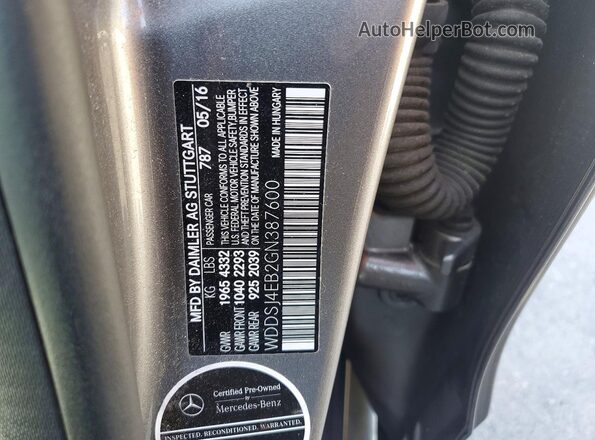 WDDSJ4EB2GN387600 2016 MERCEDES-BENZ CLA-CLASS Gray Engine compartment view